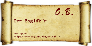 Orr Boglár névjegykártya